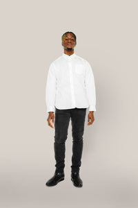 Slim Fit Selvedge White Oxford Shirt